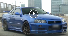 Nissan Skyline R34 GTR - Revs and LAUNCH in tunnel