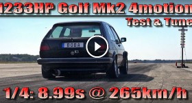 VW Golf Mk2 4Motion 1233HP 899s @ 265kmh Turboscheune Test & Tune 2015
