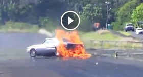#195 Drag Racing Camaro Crash & Fire 2014 Hilo Hawaii