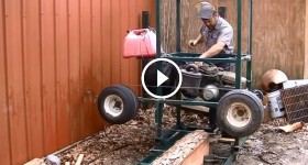 Home made sawmill from a old golf cart works great