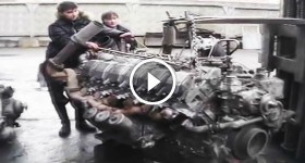 Awesome V12 Monster diesel engine Awake and Alive startup