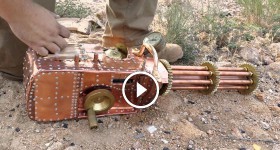 Functional .22 Cal Steampunk Gatling Gun