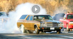 GROCERY GETTER EMBARRASES GTR! 10SEC STREET SLEEPER! '70 CHEVELLE WAGON! BYRON DRAGWAY!