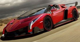 Lamborghini Veneno in motion front three quarters - cl