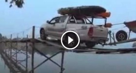 Dangerous wooden bridge and trucks, Truck VS River ,Monster Truck Vs. River