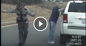 Drunk cop tries to pass a sobriety field test