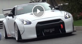 Liberty Walk Nissan GT-R R35 with Akrapovic Exhaust - Start up & Accerleration Sound!