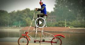 Cyclist Gunning For New World Record On Giant Bike