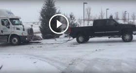 Duramax vs loaded jackknifed semi