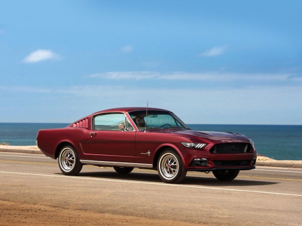 Ford Mustang first-gen sixth-gen front three quarters