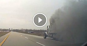 Smoking Dump truck.