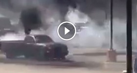 This diesel truck driver knows how to have fun with his truck