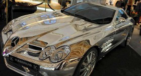 white gold Mercedes Benz front side three quarters - cl