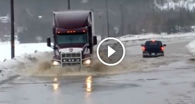 Semi Truck vs Flood