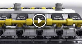 3D animation of MAN 51 60G gas engine