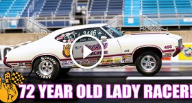 72-YR-OLD-LADY-DRAG-RACER!-1970 Oldsmobile 442!-FACTORY-STOCK-ELIMINATOR!-RT66!