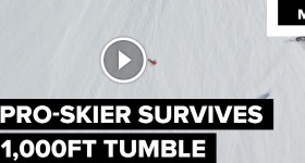 Crazy 1000 ft ski crash Female skier survives terrible crash at Alaskan mountain