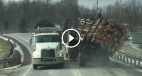 Loaded Log Truck Accident