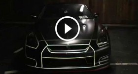 Satin Black Nissan GTR Reflective Tron In Action
