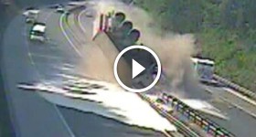 Semi Truck's Tire Explosion While Driving On The Highway