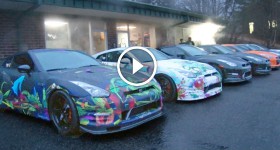 7200hp of Nissan GTRs Warming Up!