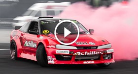Drift.ro Shorts Red Smoke Tires on a 600 horsepower Nissan S13 drift