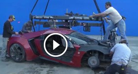 Fast & Furious 7 car jump crash Paul Walker and Vin Diesel, behind the scenes. Lykan HyperSport