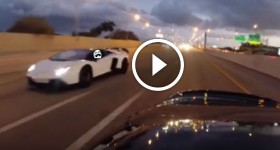 Kids in Lamborghini Aventador LP700-4 get SPANKED by Turbo Supra on Highway!