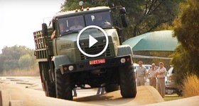 KrAZ military truck trial in africa