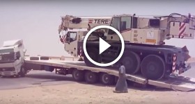Loading a Crane Onto a Flatbed Truck Goes Wrong