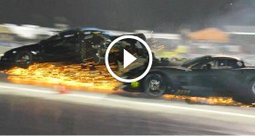 Bad WRECK - Blown Chevy Corvette & Turbo Mustang DESTROYED!