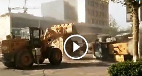 Bulldozer Video Battle on the Streets of China This is China