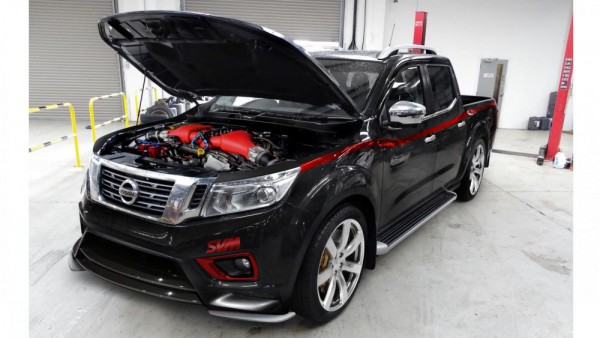 Nissan Navara with GTR engine front three quarters