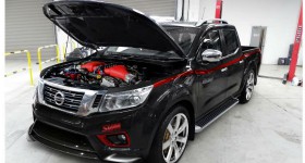 Nissan Navara with GTR engine front three quarters - cl
