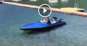 Jet Boat startup and takeoff