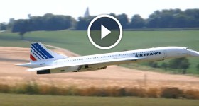 RC CONCORDE AIR FRANCE HUGE RC SCALE TURBINE MODEL JET DEMO FLIGHT - RC Airshow Airliner Meeting 2015