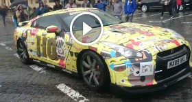 Gumball 3000 2016 - Carthrottle 660bhp EmojiTR - Loud arrival in Sibiu Square - Romania