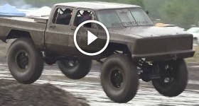 Square Body Chevy Mega Truck Goes all Out at Mud Bogging