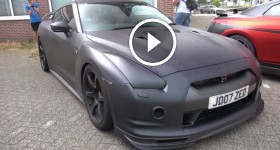 1400HP matte black Nissan GT-R JM1400R - Start Revs Flames Accelerations!