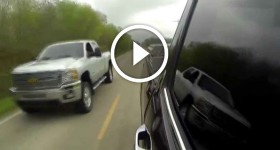 2015 GMC Sierra Denali 750hp twin turbo Denali vs 2013 Duramax deleted rolling start aerial video