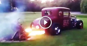Awesome Hot Rod Tailpipe Flames Starting a Campfire