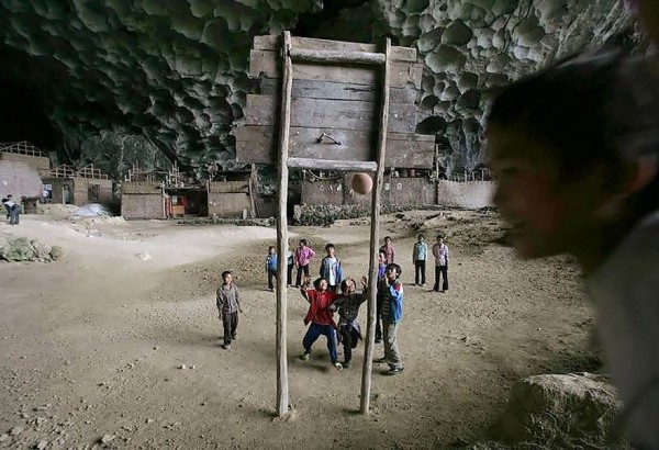 Zhongdong cave basketball court inside