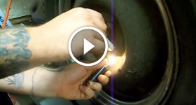 removing rusted nuts using a candle and a lighter