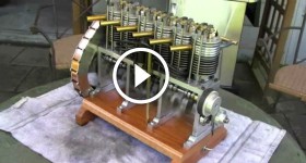 Miniature six cylinder engine