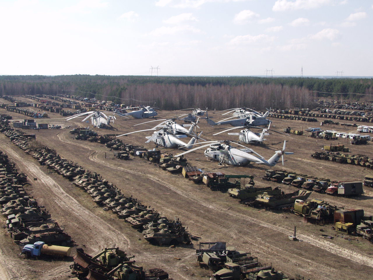 Chernobyl vehicle graveyard