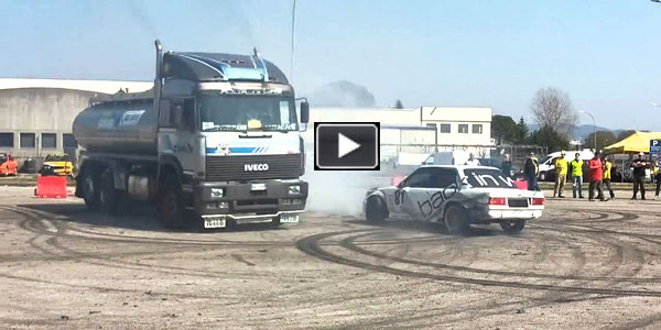 Iveco Turbostar Tractor Unit vs a BMW