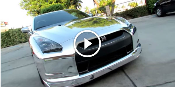 Nissan GTR R35 Wrapped in Silver Chrome By Impressive Wrap