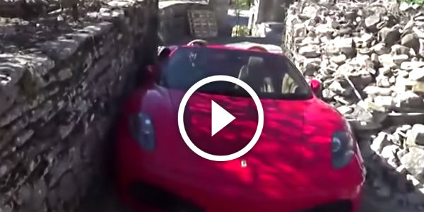 ferrari stuck in labyrinth
