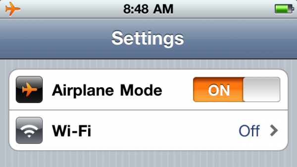 air plane mode before charging