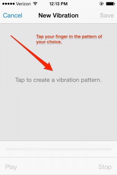 create new vibration option on iphone